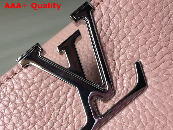 Louis Vuitton Capucines Mini Chain Bag Pink Grain Taurillon Leather Replica