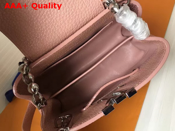 Louis Vuitton Capucines Mini Chain Bag Pink Grain Taurillon Leather Replica