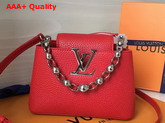 Louis Vuitton Capucines Mini Chain Bag Red Grain Taurillon Leather Replica