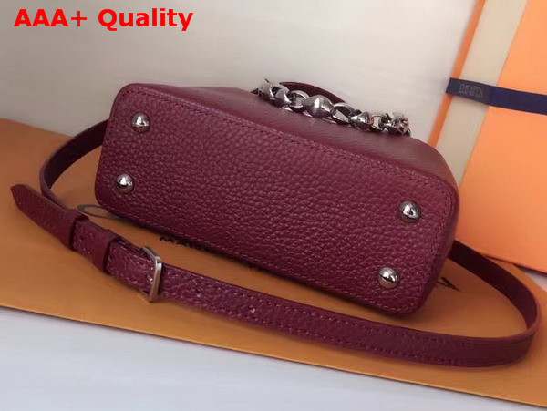 Louis Vuitton Capucines Mini Chain Bag in Bordeaux Grain Taurillon Leather Replica