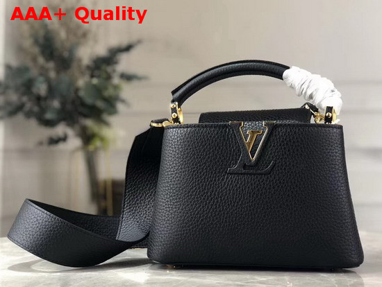 Louis Vuitton Capucines Mini Handbag Black Taurillon Leather M56071 Replica