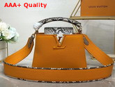 Louis Vuitton Capucines Mini Handbag Orange Taurillon Leather and Python Skin Details Replica