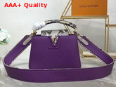 Louis Vuitton Capucines Mini Handbag Purple Taurillon Leather and Python Skin Details Replica