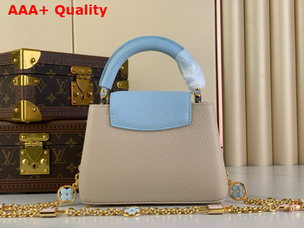 Louis Vuitton Capucines Mini Handbag Quartz Pink and Sky Blue Taurillon Leather Replica