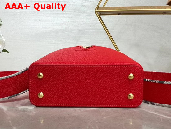 Louis Vuitton Capucines Mini Handbag Red Taurillon Leather and Python Skin Details Replica