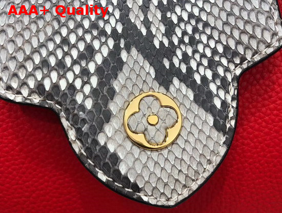 Louis Vuitton Capucines Mini Handbag Red Taurillon Leather and Python Skin Details Replica