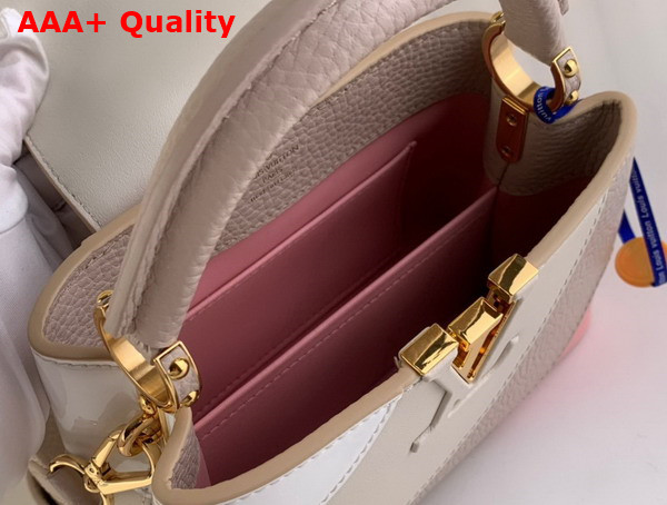 Louis Vuitton Capucines Mini Handbag Tonal Vanilla Beige Taurillon Leather Replica