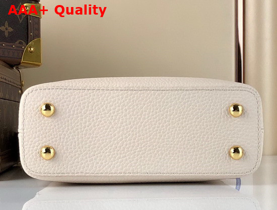 Louis Vuitton Capucines Mini Handbag White Gold Taurillon Leather Replica