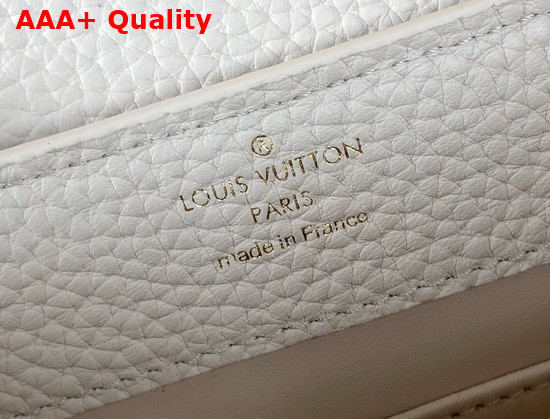 Louis Vuitton Capucines Mini Handbag White Gold Taurillon Leather Replica