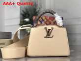 Louis Vuitton Capucines Mini Handbag in Banane Yellow Taurillon Leather and Ayers Snakeskin Handle M55923 Replica