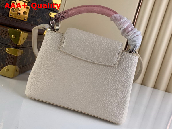 Louis Vuitton Capucines Mini Handbag in Beige Taurillon Leather with Lizard Details Replica