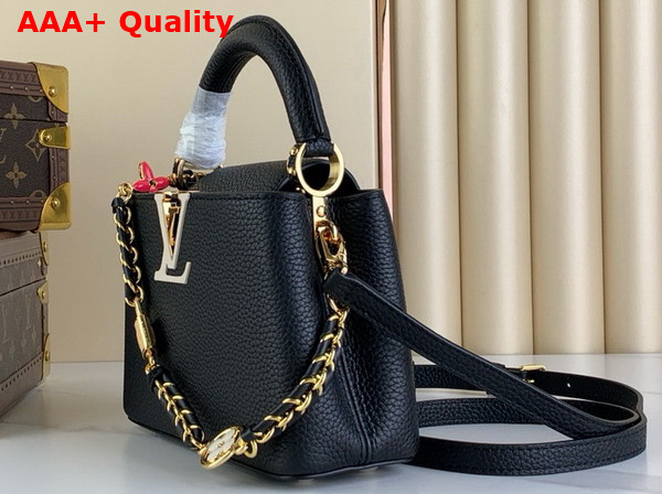 Louis Vuitton Capucines Mini Handbag in Black Taurillon Leather Replica