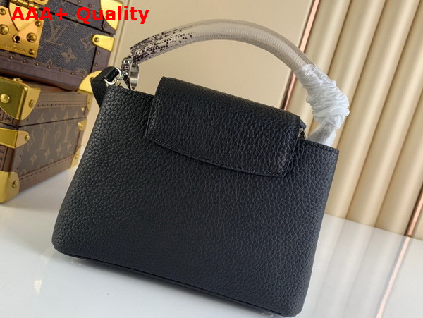 Louis Vuitton Capucines Mini Handbag in Black Taurillon Leather with Lizard Details Replica