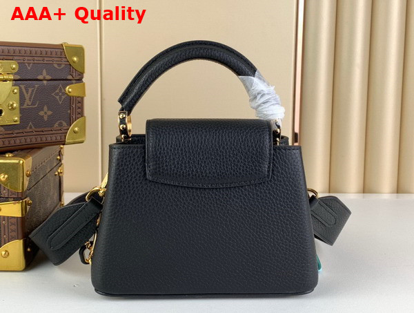 Louis Vuitton Capucines Mini Handbag in Black Taurillon Leather with Multicolored Chain M21641 Replica