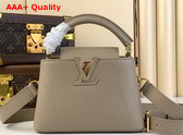 Louis Vuitton Capucines Mini Handbag in Galet Gray Taurillon Leather Replica