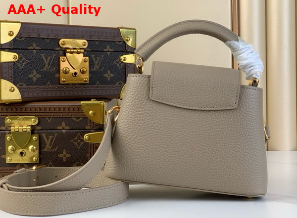 Louis Vuitton Capucines Mini Handbag in Galet Gray Taurillon Leather Replica