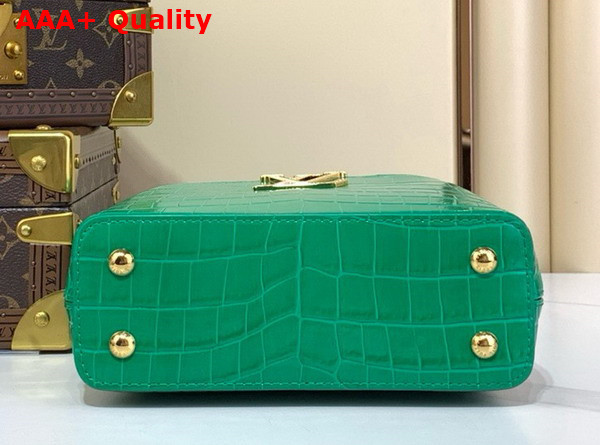 Louis Vuitton Capucines Mini Handbag in Green Crocodile Embossed Calfskin with Crystals Replica