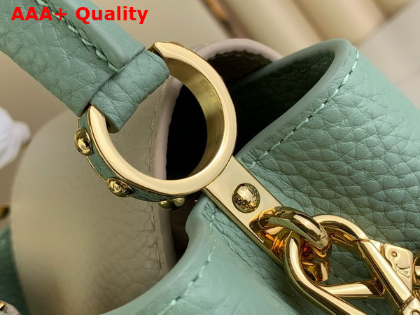 Louis Vuitton Capucines Mini Handbag in Jade Green Taurillon Leather Replica