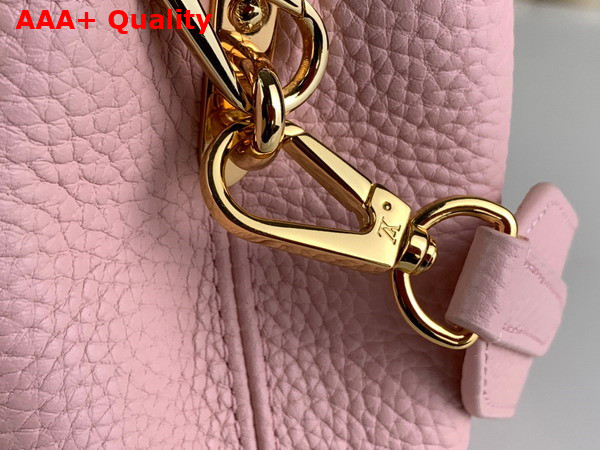 Louis Vuitton Capucines Mini Handbag in Jasmine Pink Taurillon Leather with Multicolored Chain M21643 Replica