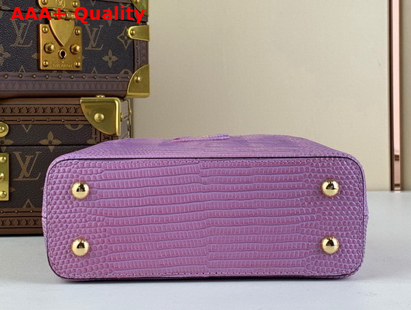 Louis Vuitton Capucines Mini Handbag in Light Purple Lizard Effect Cowhide Leather Replica