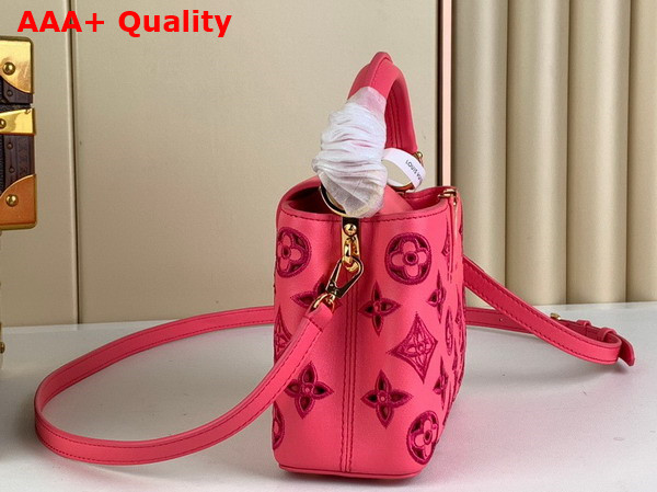 Louis Vuitton Capucines Mini Handbag in Pink Calfskin Perforated with the Monogram Pattern Replica