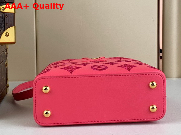 Louis Vuitton Capucines Mini Handbag in Pink Calfskin Perforated with the Monogram Pattern Replica