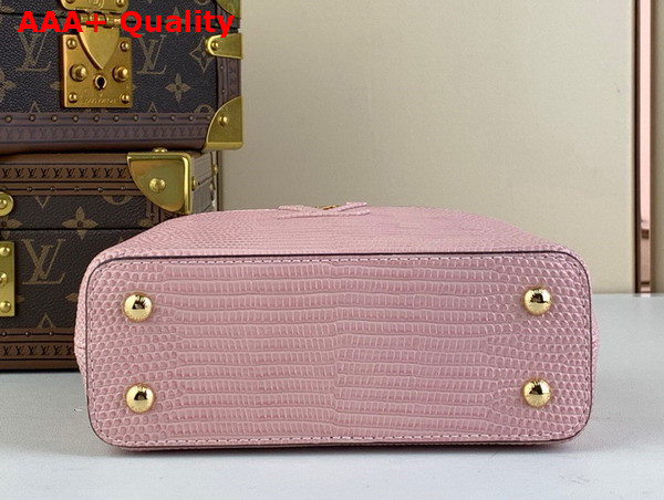 Louis Vuitton Capucines Mini Handbag in Pink Lizard Effect Cowhide Leather Replica