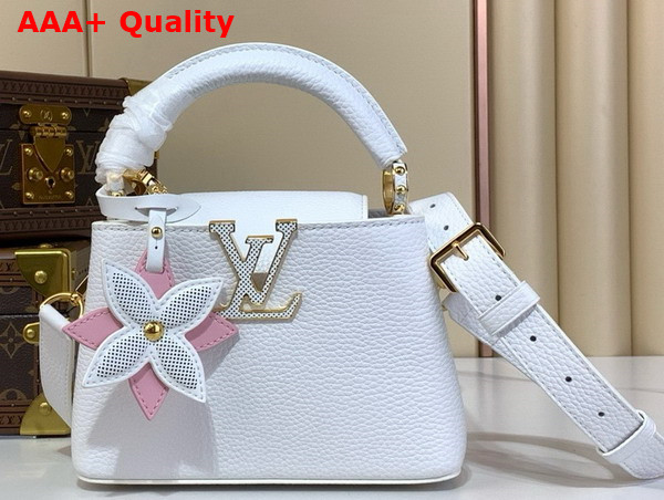 Louis Vuitton Capucines Mini Handbag in Snow White Taurillon Leather M21416 Replica