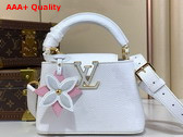 Louis Vuitton Capucines Mini Handbag in Snow White Taurillon Leather M21416 Replica