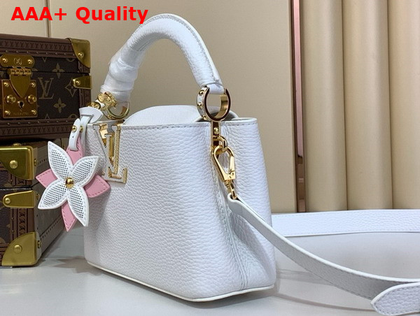 Louis Vuitton Capucines Mini Handbag in Snow White Taurillon Leather M21416 Replica