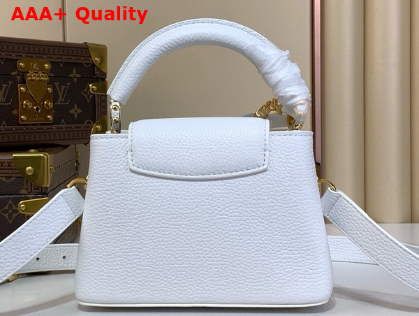 Louis Vuitton Capucines Mini Handbag in Snow White Taurillon Leather M21416 Replica