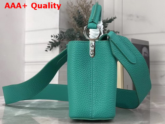 Louis Vuitton Capucines Mini Handbag in Turquoise Taurillon Leather Replica