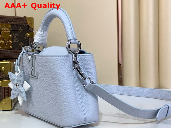 Louis Vuitton Capucines Mini Handbag in Washed Blue Taurillon Leather Replica