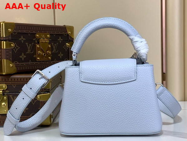 Louis Vuitton Capucines Mini Handbag in Washed Blue Taurillon Leather Replica