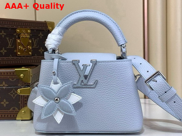 Louis Vuitton Capucines Mini Handbag in Washed Blue Taurillon Leather Replica