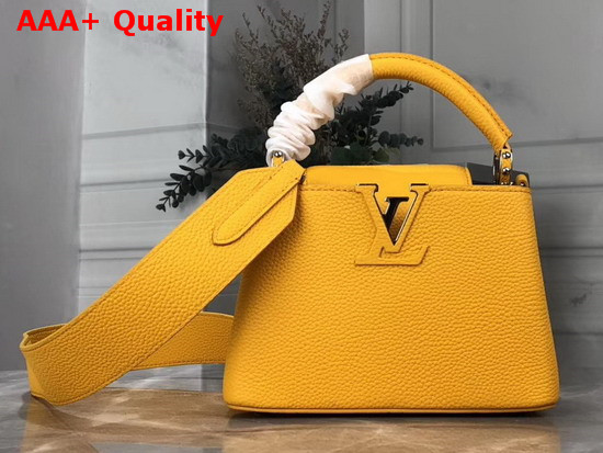 Louis Vuitton Capucines Mini Handbag in Yellow Taurillon Leather Replica