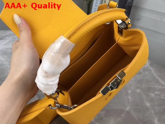 Louis Vuitton Capucines Mini Handbag in Yellow Taurillon Leather Replica