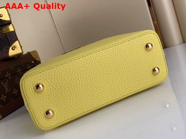 Louis Vuitton Capucines Mini Handbag in Yellow Taurillon Leather with Lizard Details Replica