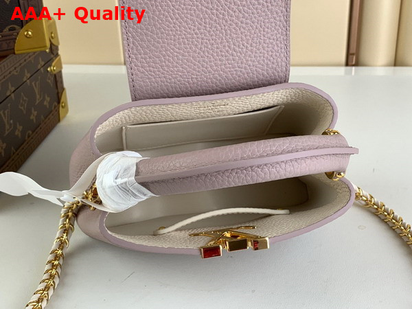 Louis Vuitton Capucines Mini Handbag with a Wavy Base in Light Pink Taurillon Leather M22122 Replica