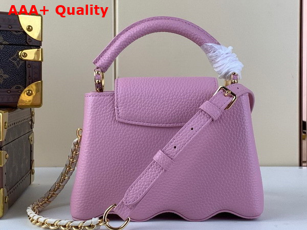 Louis Vuitton Capucines Mini Handbag with a Wavy Base in Pink Taurillon Leather Replica