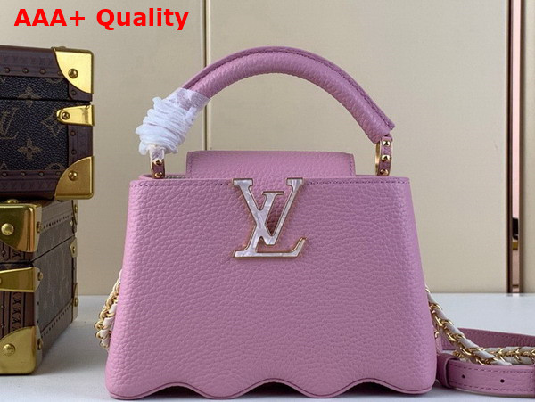 Louis Vuitton Capucines Mini Handbag with a Wavy Base in Pink Taurillon Leather Replica