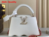 Louis Vuitton Capucines Mini Handbag with a Wavy Base in Snow White Taurillon Leather M22121 Replica