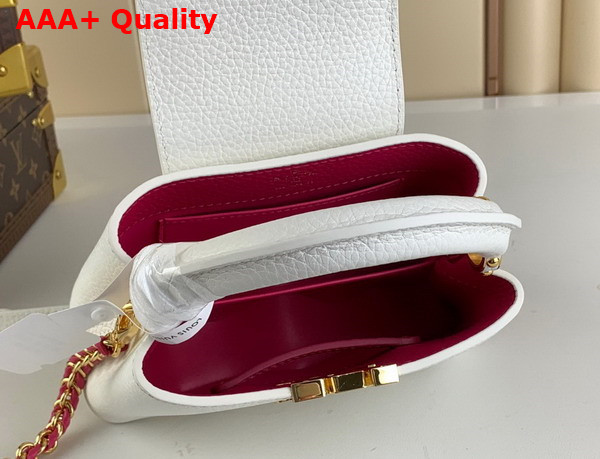 Louis Vuitton Capucines Mini Handbag with a Wavy Base in Snow White Taurillon Leather M22121 Replica