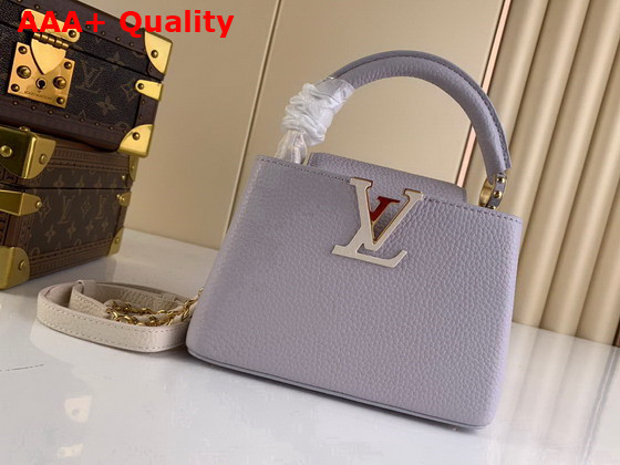 Louis Vuitton Capucines Mini Iris Purple Creme Taurillon Leather Replica