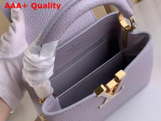 Louis Vuitton Capucines Mini Iris Purple Creme Taurillon Leather Replica