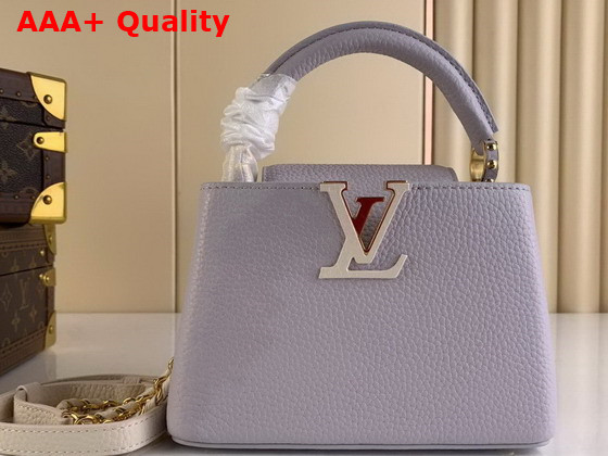 Louis Vuitton Capucines Mini Iris Purple Creme Taurillon Leather Replica