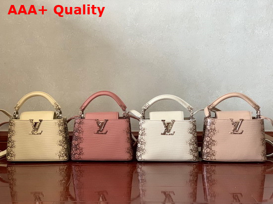 Louis Vuitton Capucines Mini Natural Beige Lizard Leather N94743 Replica