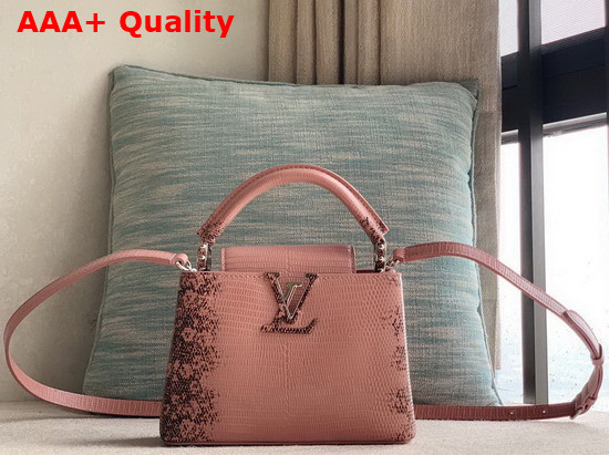 Louis Vuitton Capucines Mini Pink Lizard Leather Replica