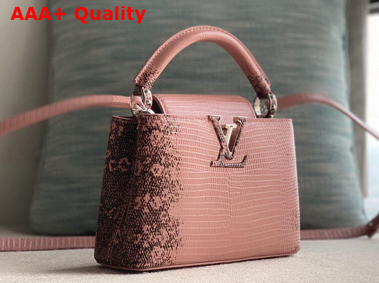 Louis Vuitton Capucines Mini Pink Lizard Leather Replica