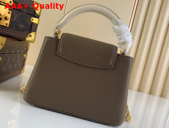 Louis Vuitton Capucines Mini Smokey Brown Green Creme Pink Taurillon Leather Replica